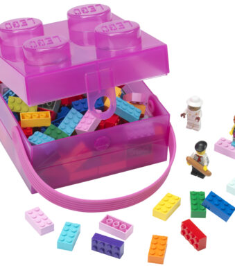 LEGO Broodtrommel met draaggreep, transparant paars