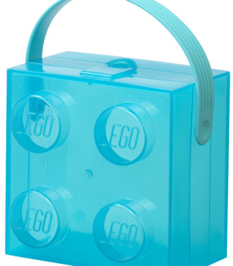 LEGO Broodtrommel met draaggreep, lichtblauw transparant