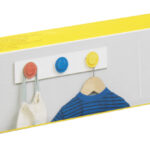 LEGO wandkapstok met 3 haken, rood/blauw/geel