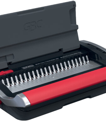 GBC CombBind CB15 inbindmachine, zwart/rood/zilver