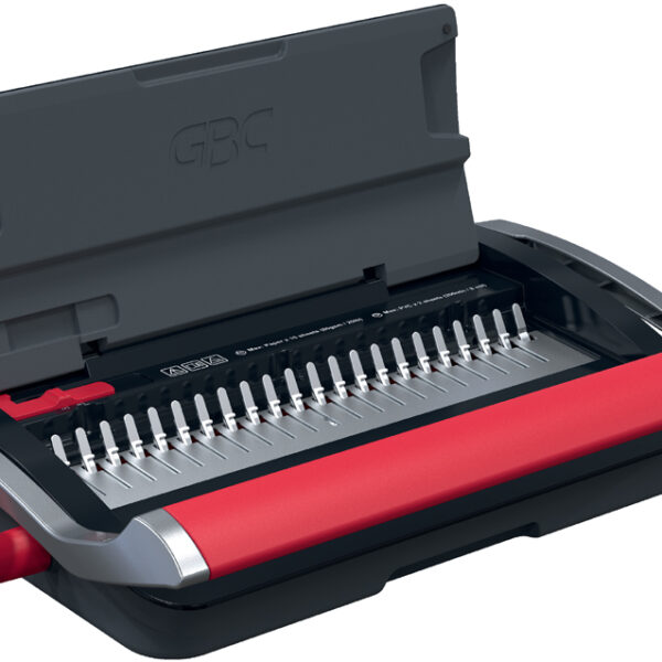 GBC CombBind CB15 inbindmachine, zwart/rood/zilver