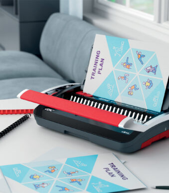 GBC CombBind CB15 inbindmachine, zwart/rood/zilver