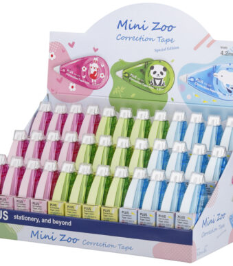 PLUS JAPAN Correctieroller Mini Zoo, 5 mm x 6 m, Display
