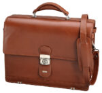 Aktetas 'Mocca', leder, cognackleurig
