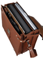 Aktetas 'Mocca', leder, cognackleurig