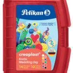 Pelikan Creaplast Kinderklei, 14-delige set in rode kunststof doos