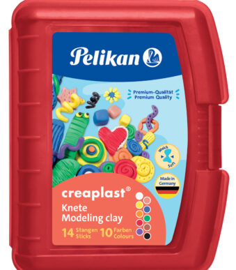 Pelikan Creaplast Kinderklei, 14-delige set in rode kunststof doos