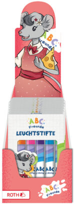 Roth Mini-Verfkwasten / Gekleurde Stiften 'ABC Vriendjes', Display