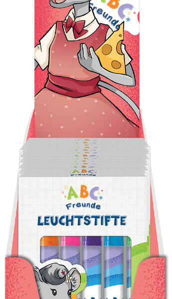 Roth Mini-Verfkwasten / Gekleurde Stiften 'ABC Vriendjes', Display