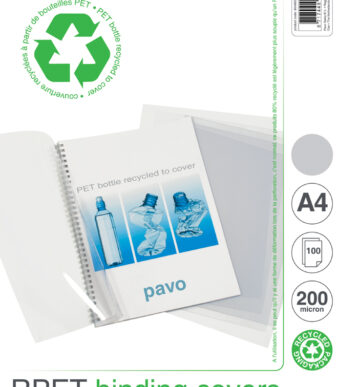 pavo inbindkaft, A4, rPET, transparant, 0,20 mm