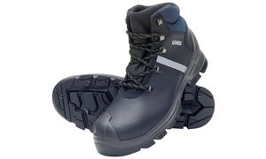 Uvex 2 bouwveiligheidslaarzen met veters S3, zwart/blauw, maat 44.