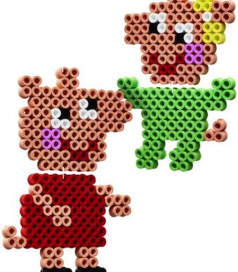 Hama Strijkkralen maxi + Grondplaat 'Peppa Big & Zusje