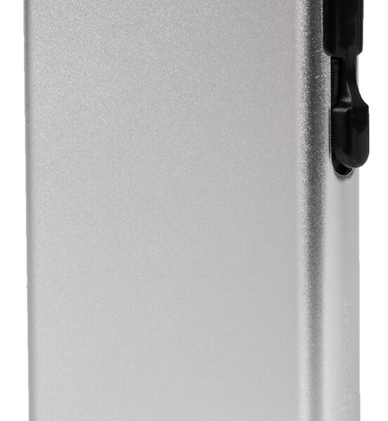 CLICKSAFE Pashouder met Clickbutton & RFID-bescherming, zilver