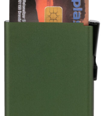 CLICKSAFE Pashouder met Clickbutton & RFID bescherming, groen