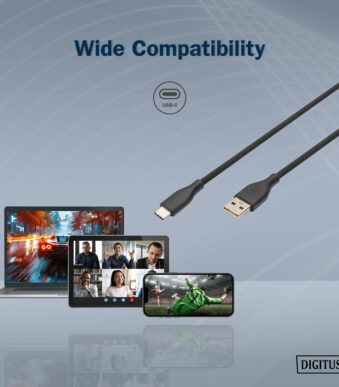 DIGITUS USB 2.0 Silicon aansluitkabel, USB-C naar USB-A, 0,5 m