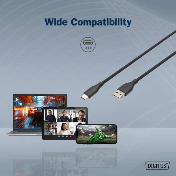 DIGITUS USB 2.0 Silicon aansluitkabel, USB-C naar USB-A, 0,5 m