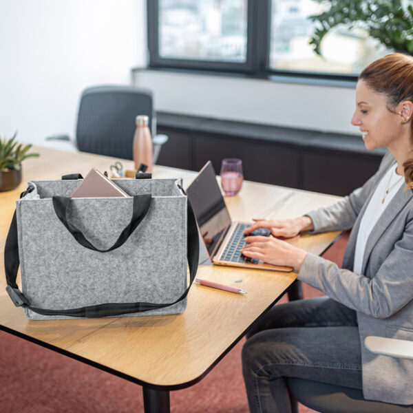 Sigel Vilten Businesstas Desk Sharing Bag Classic M, grijs