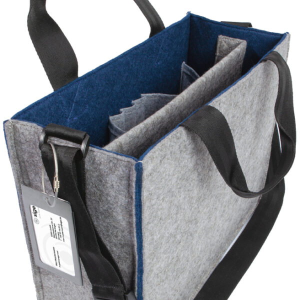 Sigel Vilten businesstas Desk Sharing Bag Bicolor M, grijs