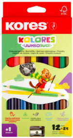Kores Kolores Jumbo Duo kleurpotloden, etui met 12 stuks