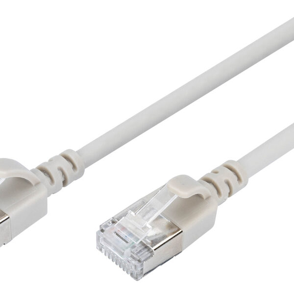 DIGITUS Slim Patchkabel, Cat. 6A, F/FTP, grijs, 0,3 m