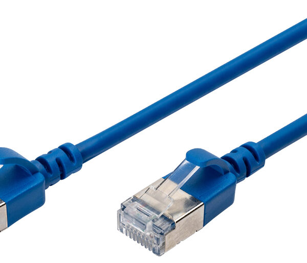 DIGITUS Slim Patchkabel, Cat. 6A, F/FTP, blauw, 0,3 m