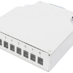 DIGITUS DIN-rail patchpaneel voor 8 LC/DX koppelingen, grijs