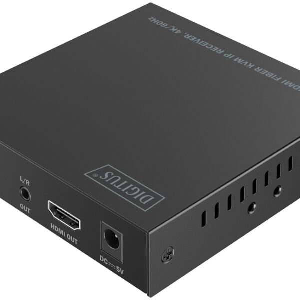 DIGITUS 4K HDMI KVM ontvanger, glasvezel, 300 m / 4 km