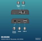DIGITUS 4K HDMI IP Ontvanger, 4K/60Hz, 120/200 m