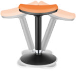 LogiLink Zit-sta-kruk, in hoogte verstelbaar, zwart/oranje