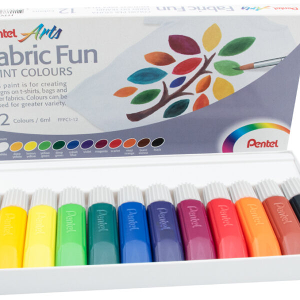 Pentel Arts Stofschilderverf Fabric Fun, set van 12 kleuren