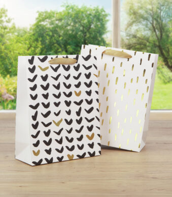 Sigel cadeau-tassenset 'Brush Art Black & Gold', 4 stuks