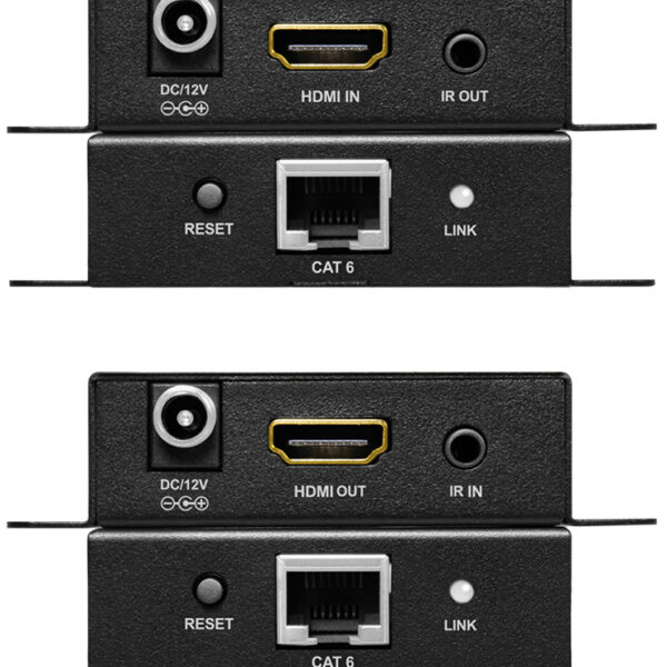 LogiLink 4K HDMI extenderset via LAN, 70 m, zwart