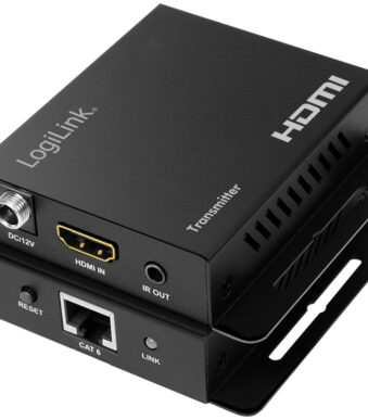 LogiLink 4K HDMI extenderset via LAN, 70 m, zwart