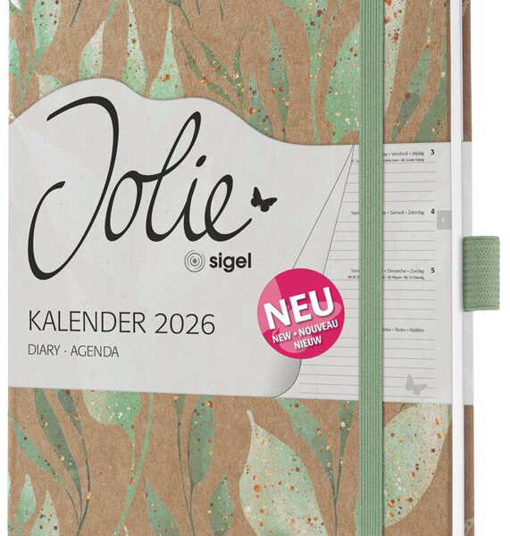 Sigel A5 agenda Jolie Pure 2026 'Sparkle Leaves