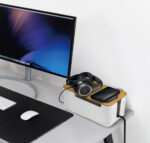 LogiLink Kabelbox wit met bamboe deksel