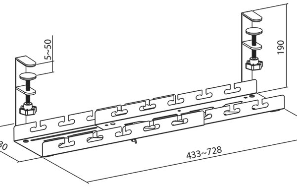 LogiLink Uitschuifbare kabelgoot voor onder tafel