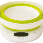 Little balance opvouwbare digitale keukenweegschaal Bol Up, wit/lichtgroen