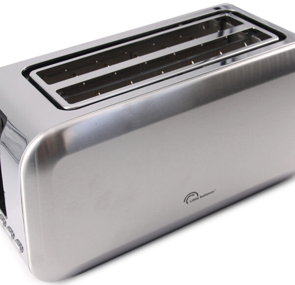 Little Balance 4-schijven broodrooster Dual Inox, roestvrij staal