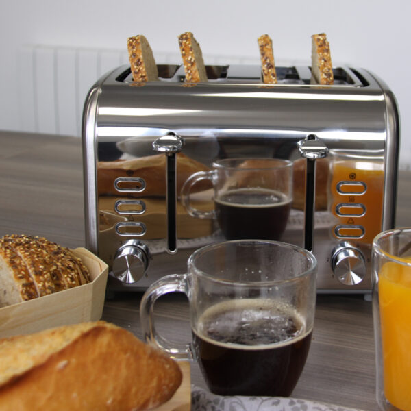 Little balance 4-schijven broodrooster Premium Inox, roestvrij staal