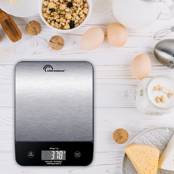 Little balance keukenweegschaal c-Happy Genius Inox, USB-C