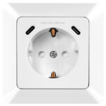 LogiLink Inbouwstopcontact, 1x CEE 7/3, 2x USB-C, PD, wit
