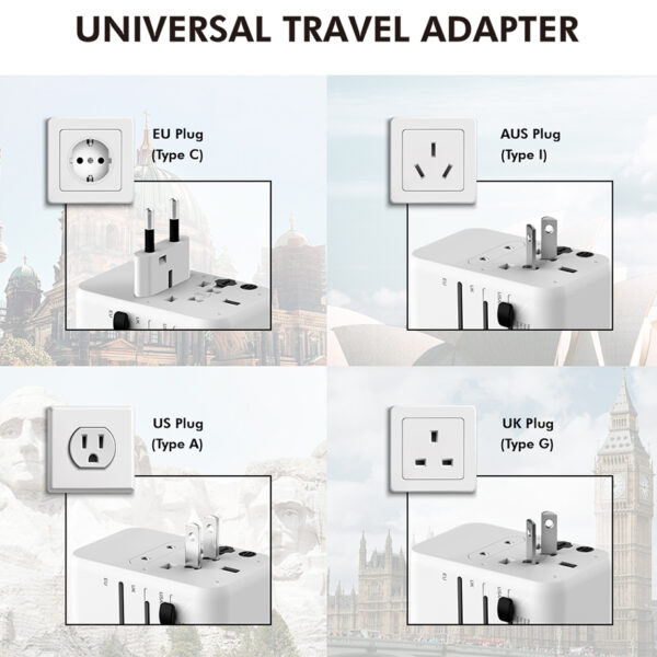LogiLink universele reisadapter (EU/AUS/US/UK), 20 Watt