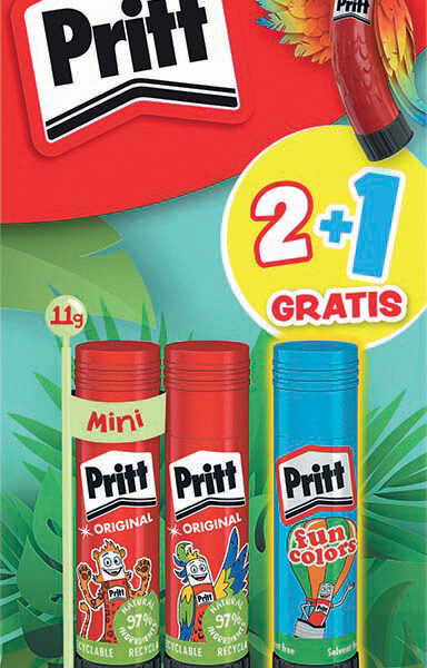 Pritt lijmstift BTS 2025, voordeelverpakking, 2x 11 g + 1x 10 g