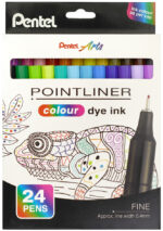 Pentel Fineliner POINTLINER kleur inktpen, etui met 24 stuks