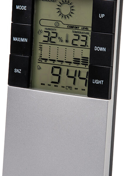 Bradas multifunctioneel weerstation, zilver/zwart