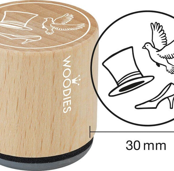 Colop motivatiestempel Woodies 'Cilinder Duif Bruidsschoen'
