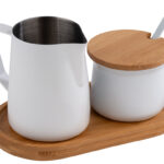 APS melk- en suikerset MILURO, rvs wit, 5-delig