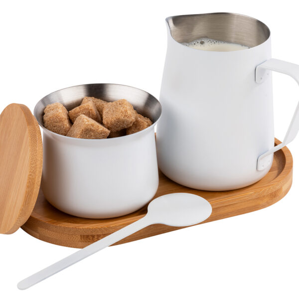 APS melk- en suikerset MILURO, rvs wit, 5-delig