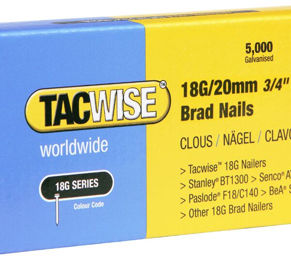 TACWISE spijkers 18G verzinkt 20mm, 5.000 stuks