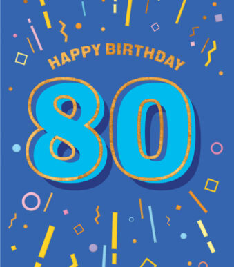 SUSY CARD Verjaardagskaart 'Cijfers' - 80e Verjaardag